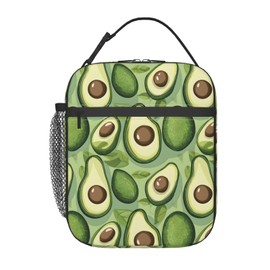 Avocado Lunch Box Insulated Lunch Bag for kids Girls Boys Women,Reusable Lunch Box Containers for Women Men,Durable Cooler Tote Bag Lunchbox for Office/School/Picnic