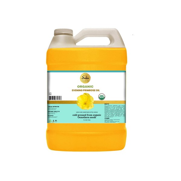 1 GALLON USDA ORGANIC Pure Cold Pressed Evening Primrose Oil 12% GLA