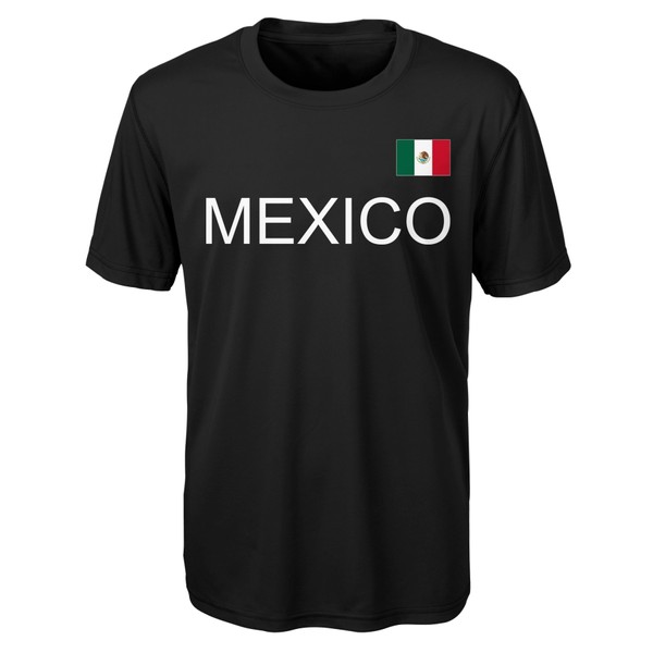 International Soccer Mexico "Love of Country" Performance Short Sleeve Tee, Medium (10-12), Black