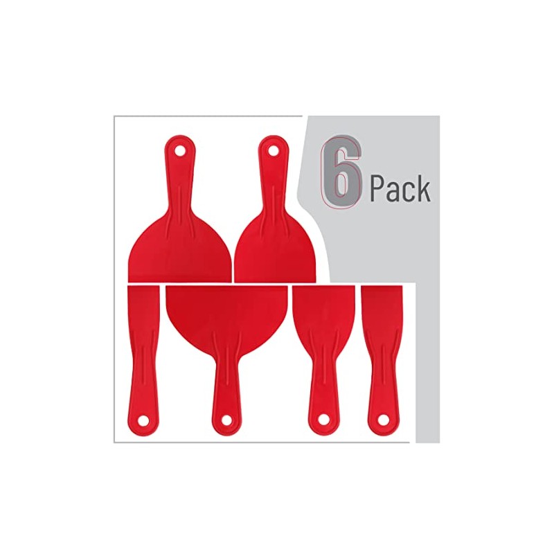 Bates 6 Pack Plastic Putty Knife Set - Paint Scraper,