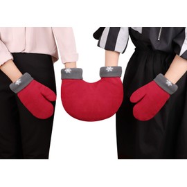 IPENNY Christmas Gloves for Couples Lovers, Winter Warm Hand Holding Mittens Christmas Gift