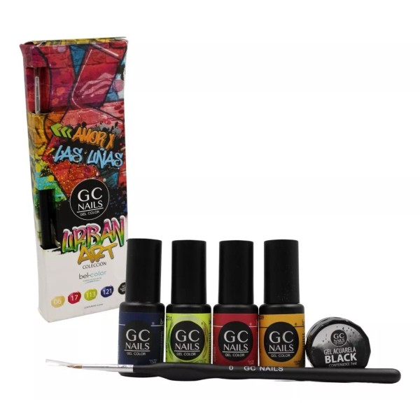 Gc Nails 6 Colecciones De Arte Gel De 1 Paso Bel-color Color Arte Urbano