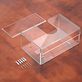 HIIMIEI Paper Towel Dispenser Wall Mounted, Acrylic Paper Towel Holder, Hand Towel Dispenser for Folded Hand Towels, Perfect for Kitchen, Bathroom, Restaurants