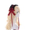 C-07-3 Black Red Maid Lolita Headband with Bow Gothic Hair