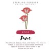 Sterling Forever - Rhodium Plated Birth Month Flower Necklace (June/Rose)