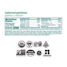 GoMacro MacroBar Organic Vegan Snack Bars - Granola + Coconut (2.0 Ounce Bars, 12 Count)