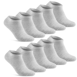 10 Pairs of Men's Women's Short Trainer Socks Made of Cotton, gray, 43 - 46