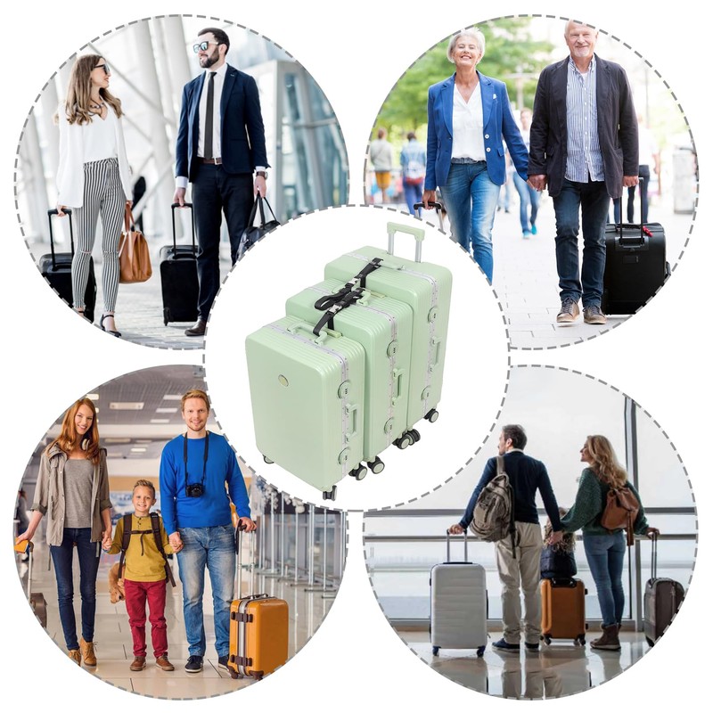 Vividwise Luggage Straps, Stretchable Luggage Connector Straps for Suitcases, Metal