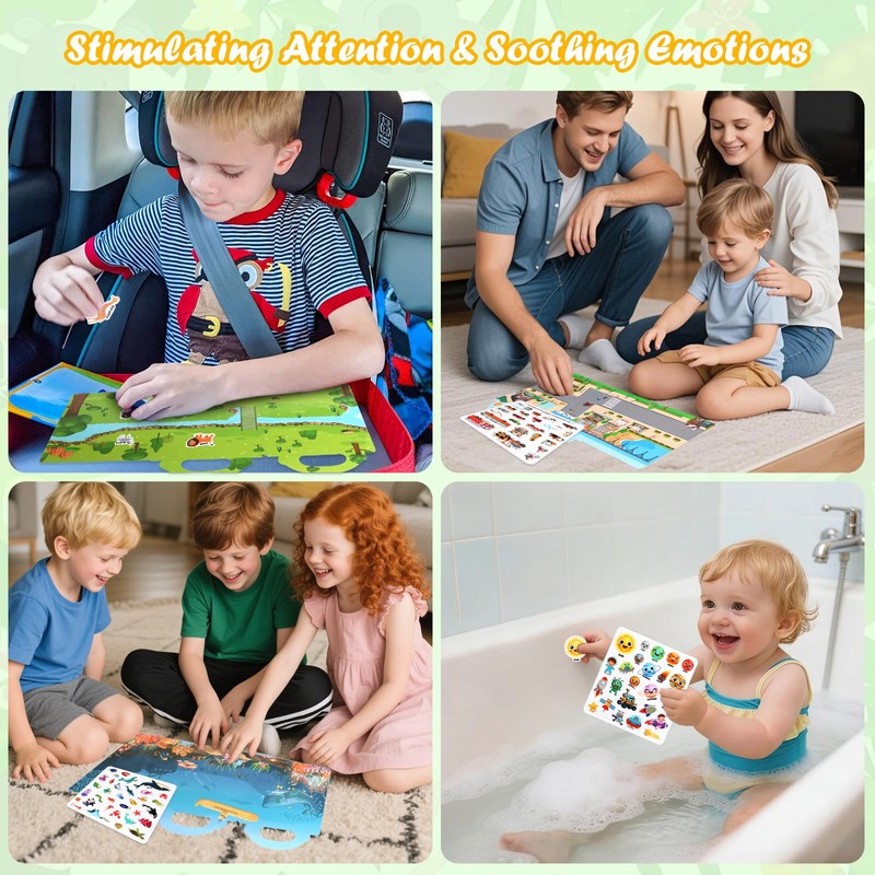 6 Pack Reusable Sticker Books for Toddlers 2-4 Year Olds