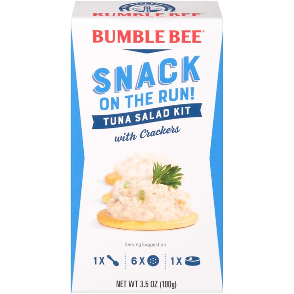 Bumble Bee Snack On The Run Tuna Salad with Crackers Kit - Ready to Eat, Spoon Included - Wild Caught Tuna - Shelf Stable & Convenient Protein Snack, 3.5 oz (Pack of 12)