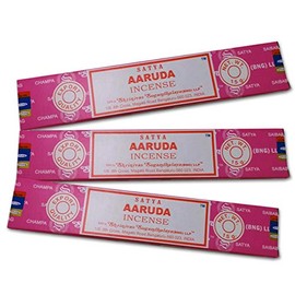 Satya Aromatic Incense AARUDA Natural Aromatherapy Incense Sticks 3 Boxes of 15g Long Lasting
