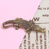 Opexicos 2Pcs Pure Brass Solid Car Keychain Crocodile Furniture Decoration