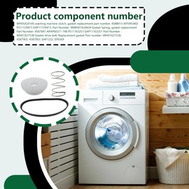 Zafina-UP New WH05X24185 Washing Machine Clutch & WH01X24434 Washer Spring & WH01X27538 Washer Drive Belt for GE Hotpoint Washer Model HTW240ASK6WS, Replace 4588013 AP5993402 PS11729473