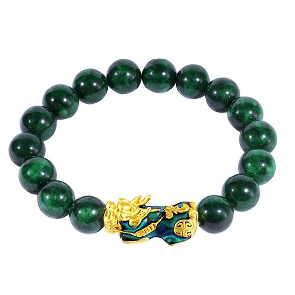 CeFoney Feng Shui Bracelet Natural Jade Pixiu Bracelet Unisex Hand