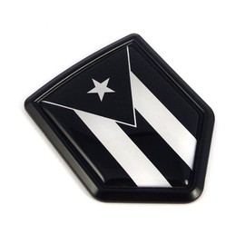 Puerto Rico Black and white flag Black Shield Car bike Decal crest Emblem