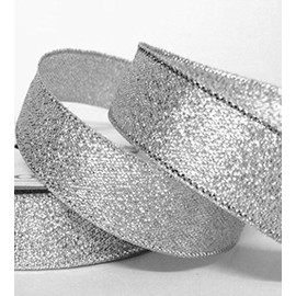1 x 25 Yard Roll of 15mm Silver Metallic Organza Ribbon Christmas Wrap Presents (Crafts - Jewellery Making - Fashion Charms Decoration - Jewelry Accessories by GCS