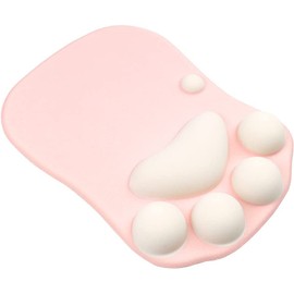 Alfombrilla de Ratón de Silicona con Reposamuñecas, 3D Diseño de Pata de Gato, Alfombrilla para Mouse, para Ordenador, para el Estudio, la Oficina y el Hogar (Rosa)