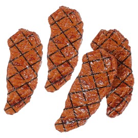 4 Pcs Fake Steak Play Food Set, Realistic Steak for Toddlers, Educational Dramatic Play Food Props for Preschool Classroom Daycare, Kids Cooking Pretend Toys