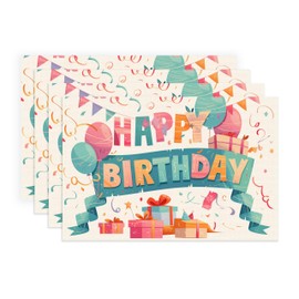 Amiee Rose Birthday Table Decoration: Enchanting Birthday Placemats - Magnificent Happy Birthday Decorations for Women