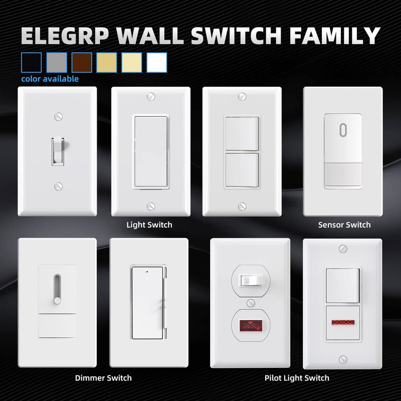 ELEGRP 4 Way Toggle Light Switch, 15 Amp, 120-277V, Toggle