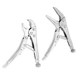 Locking Pliers, 2Pcs High Carbon Steel Ground Mouth Straight Jaw Lock Clamp Locking Pliers Labor-Saving Locking Pliers Set
