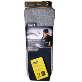 TruFit Men's Thermal Socks TRUFIT 2-Pair Shoe Sz 7-12 Sock Sz 10-15 Black Top NWT