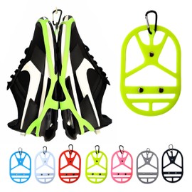 Shoe Holster For Backpack with Clip Hanger. Footwear Holster Holder with Clip for Sneakers, Cleats, Bowling, Soccer, Basket, Football. For Travel, Outdoors, Sports & Space Saving. (Yellow Neon, XL)