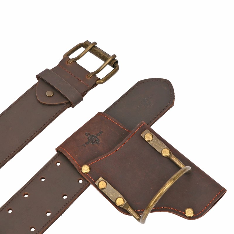 TOURBON Leather Tool Holder Plier Pouch Steel Loop Hammer Holster