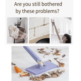 2024 Upgraded Hands Mini Mop Automatic Cloth Changing with 4Pcs Cleaning Cloth Mini Mop Portable Mop Household Cleaning Tools for Bathroom Kitchens Tableware Desktop (White 93CM)