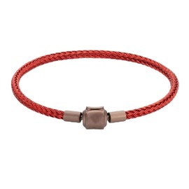 BCletty Bracelet Unisex Steel Rope Bracelet Couple Bracelet Simplicity Fashion Titanium Buckle Adjustable Wire Rope Bracelet (red, （20CM） Non adjustable)