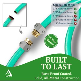 Garden Hose Repair Kit, Fits 3/4 and 5/8 Inch Hoses, Solid Male and Female Hose End Replacement, Water Hose Fixing Kit, Hose Mender, Water Repair Fix Connector, Rust-Proof Finish, Zero Leaks, 4 Set