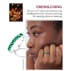 DAYBYDAY 925 Sterling Silver Emerald Ring May Birthstone Ring Women's