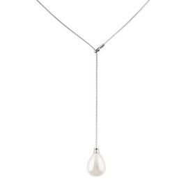 Anthony Vincent Collar Dije Perla Blanca Estilo Mallorca Tamaño 10 mm. Collar Largo 40 cm. Material Collar Hecho con Plata de Ley .925. Joyeria para Mujer!