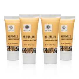 Leo & Lilo Set of 4 Murumuru Hand Cream 20 ml - Intensive Care for Very Dry Hands - with Vegetable Organic Oils and Nourishing Murumuru Butter - Vegan