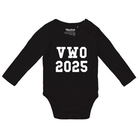 Huuraa Mädchen und Jungen Body VWO 2025 Abschluss Niederlande Geschenk Größe 74 Black Bio Baumwolle Fairtrade VWO 2025 Babypartygeschenk