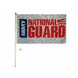 5' Wood Flag Pole Kit Bracket With 3x5 Army National Guard Letters Flag