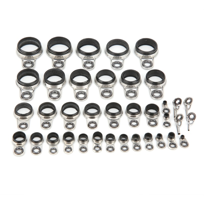 37Pcs Fishing Rod Guides Top Tip Ring Telescopic Surf Casting
