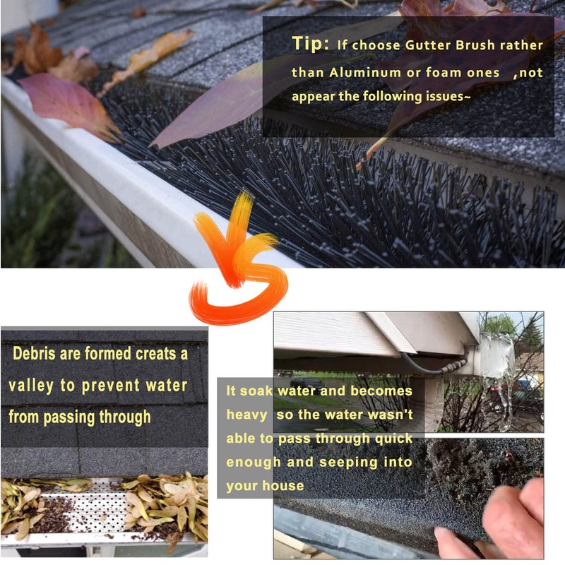 Gutter brush guard- Simple Gutter Guard | No Tools DIY