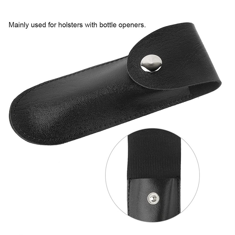 Wine Bottle Opener Leather Case, Corkscrew Holster Foil Cutter PU