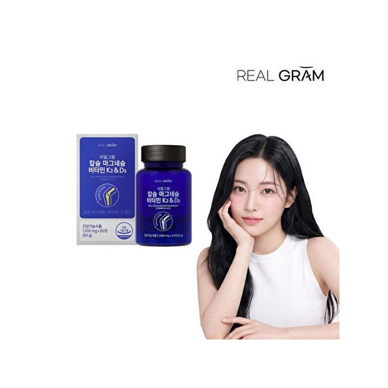 Realgram [Realgram][Realgram] Calcium Magnesium Vitamin K2 D3 1,000mg x 60
