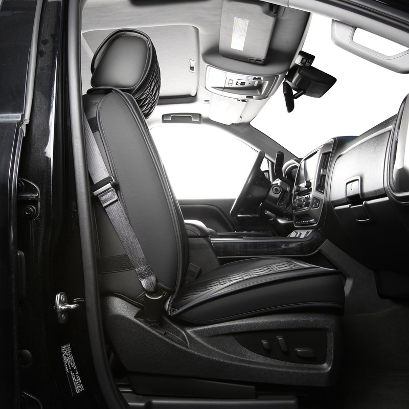 JOJOBAY Chevy Silverado Seat Covers,Leather Seat Covers for GMC Sierra,Custom