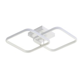 DAXDG Led Ceiling Light Fixture, 27 Inch 3 Light Colors Changeable (3000K/4500K/6000K) Modern White Square Ceiling Light for Bedroom, Living Room, Entryway, Office, Hallway