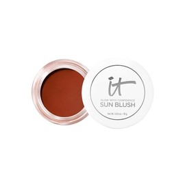 IT Cosmetics Glow with Confidence Sun Cream Blush, Rubor y Bronceador en Crema con Skincare 2 en 1 Enriquecido con Ácido Hialurónico, Péptidos y Vitamina E, Hidrata 24 Horas, 18g