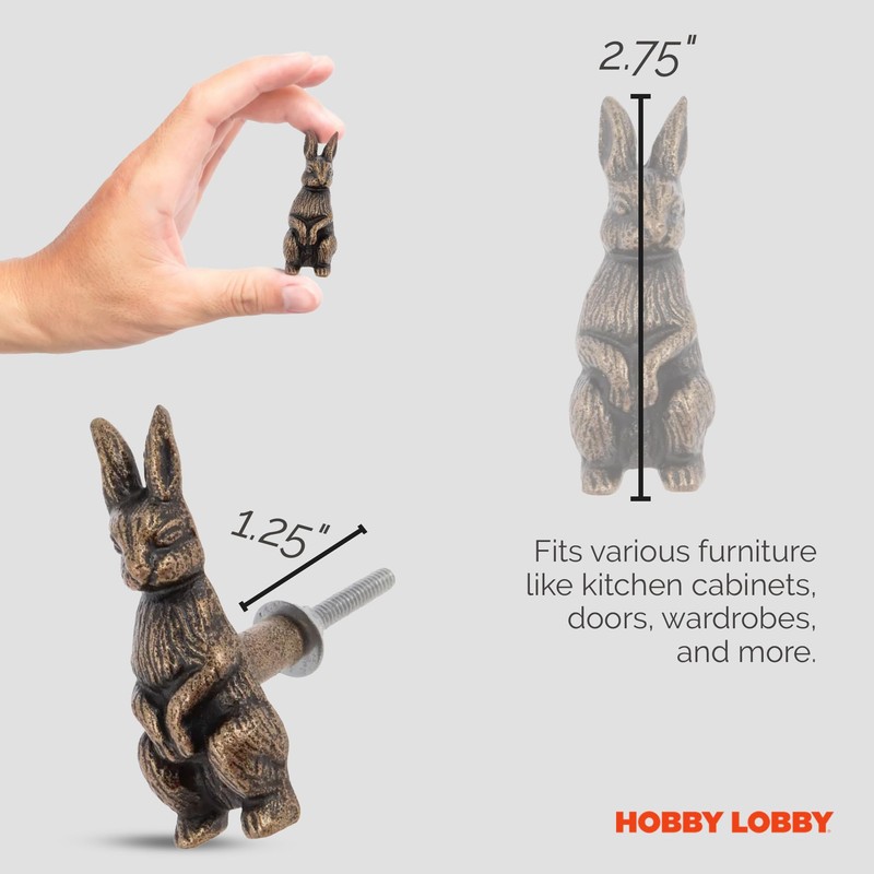 Metal Bunny Rabbit Knob – Premium Decorative Knobs for Cabinets