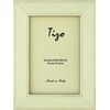 Tizo 4 x 6" Inch Double Gold Border Wood White