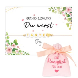 Pregnancy Announcement Grandma / Aunt Gift You Will Be Grandma/Aunt Bracelet Beads Bracelets Best Friend Adjustable Bracelet Surprise Postcard A Little Item for You Bag Pregnant