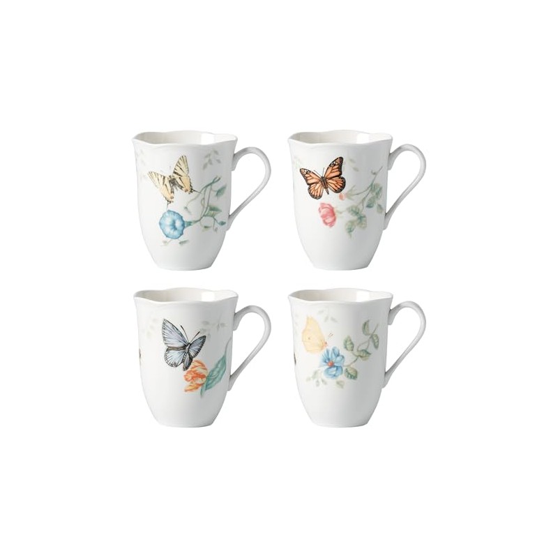 Lenox Butterfly Meadow 4-Piece Mug Set, 2.44, Multi