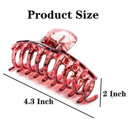 Liasun 4.3" Jelly Color Hair Claw Clip-Drawing Process Acrylic Strong Holding Power Hair Clips Hairgrip for Women and Girls Hair Barrettes for Medium or Long Hair (Fox Red)