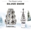 Rotating Silver Metal Tree Candle Holder - Spinning Tea Lights