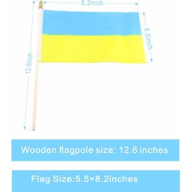20 Pack Ukraine Flags Ukrainian Stick Flag Small Mini Handheld Flags for Decorations,（ 5 × 8inches）, essential for parties and celebrations
